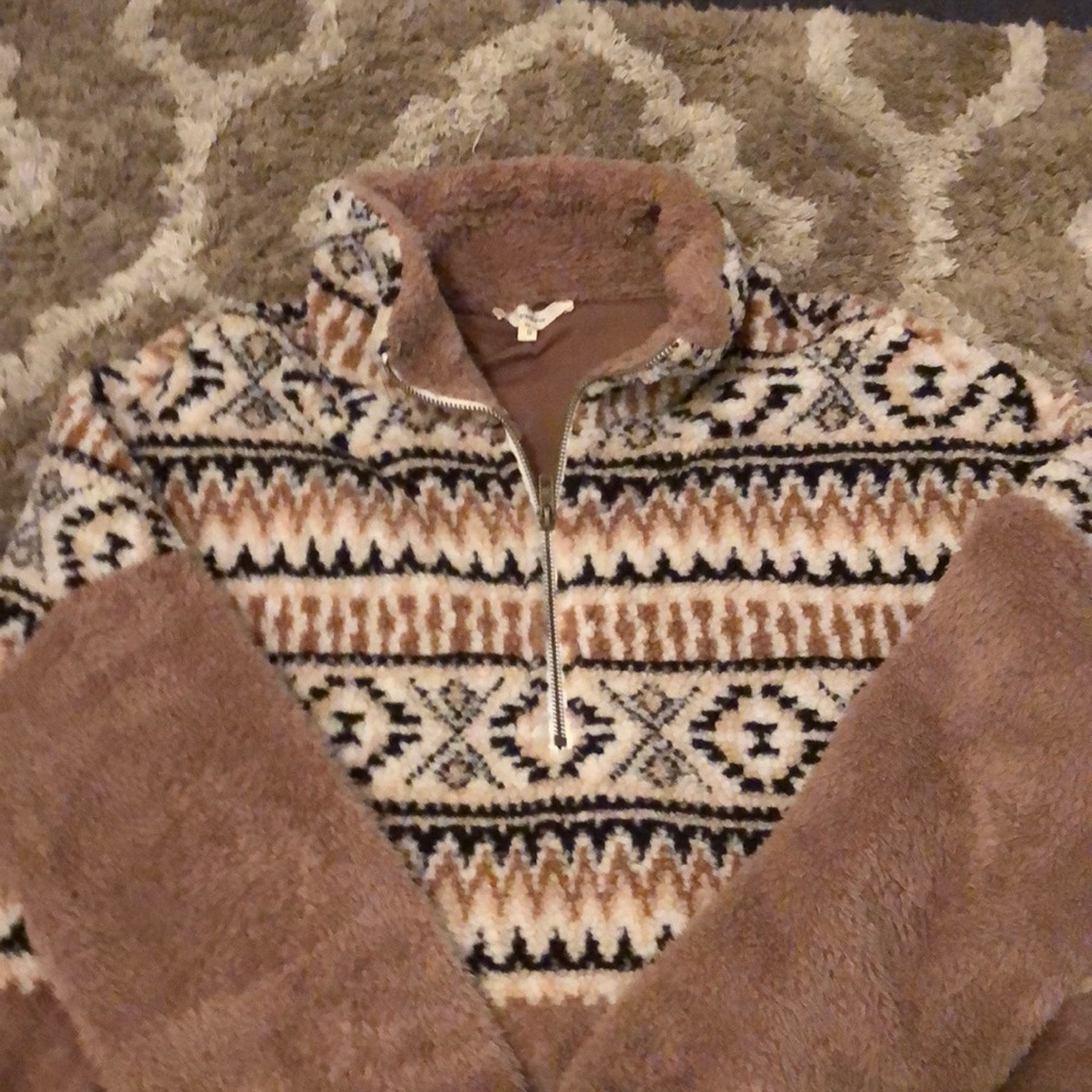 Cute Aztec Fleece 1/4 zip